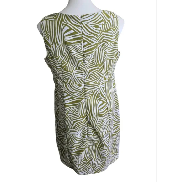 Perceptions Sleeveless Abstract Print Midi Dress Lime & White Size 18 - Picture 6 of 14